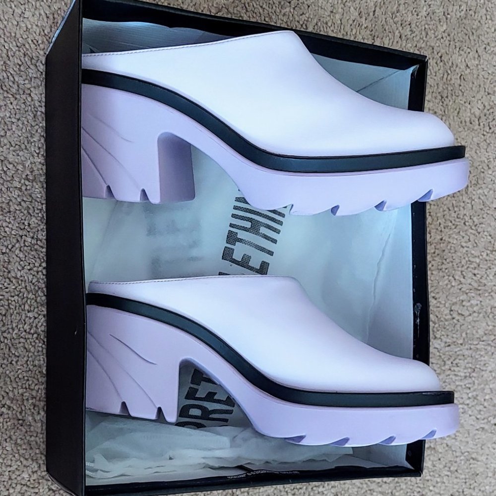 Lilac Platform Contrast Chunky Sole Heeled Sandals - Picture 5 of 8